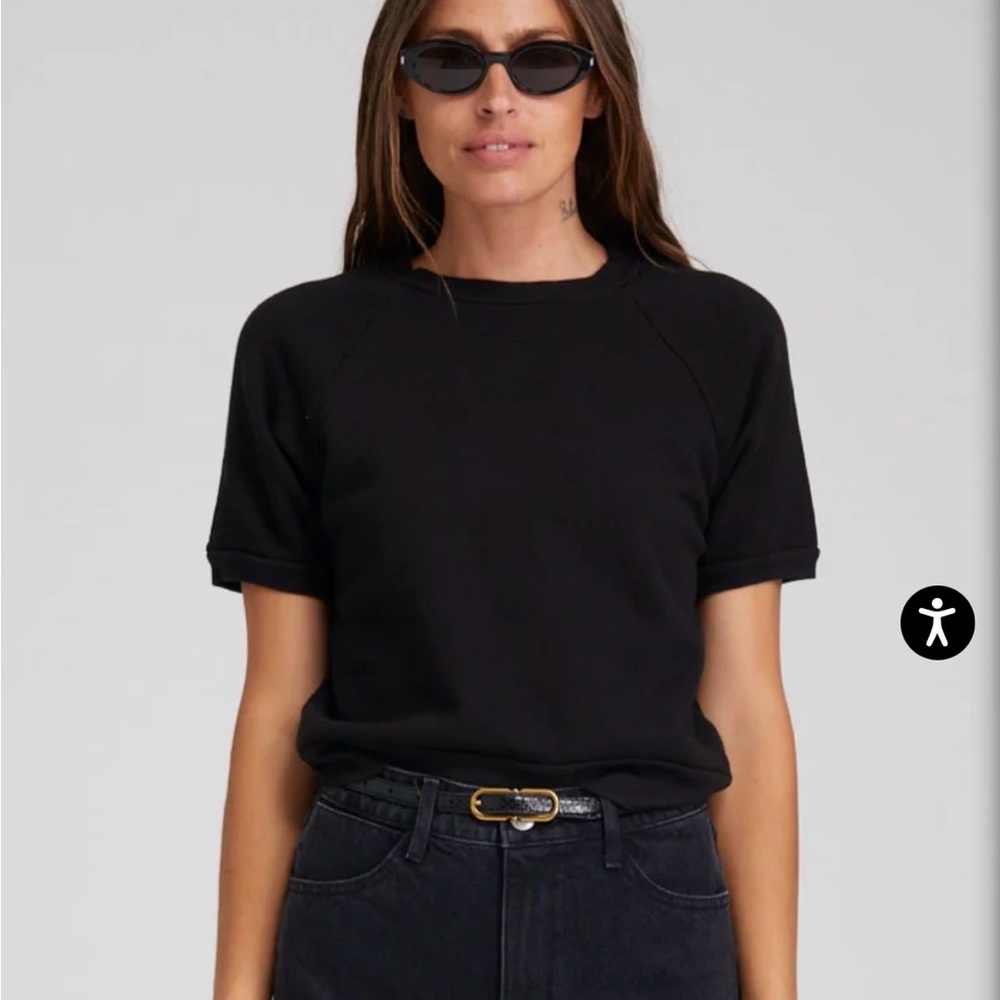 NWT SWRWN BLACK SHORT SLEEVE SWEATSHIRT
